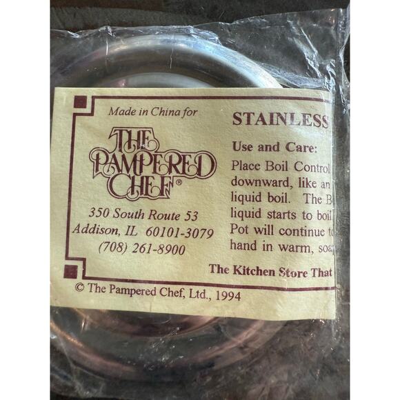 Vintage 1994 New Pampered Chef Stainless Steel Control #2520 Sealed Unused - Picture 3 of 3